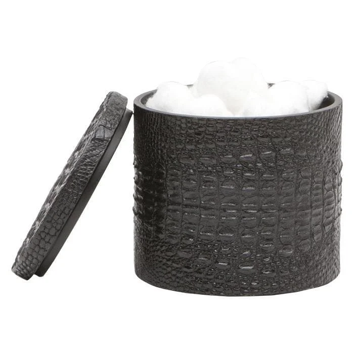 Hawen Faux Crocodile Canister - Black