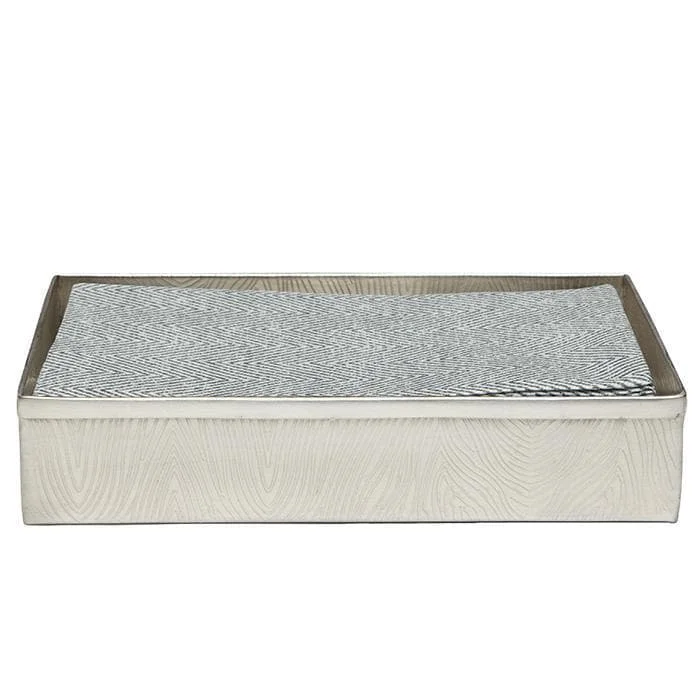 Humbolt Metal Guest Towel Tray Set/2 (Matte Silver)