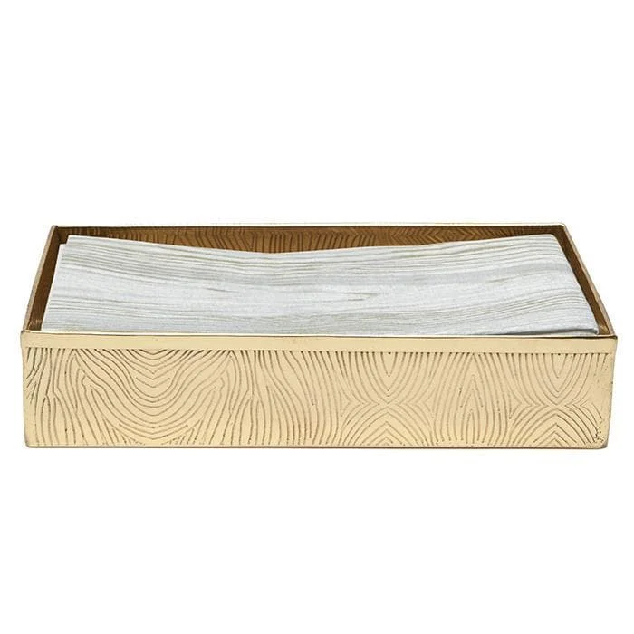 Humbolt Metal Guest Towel Tray Set/2 - Shiny Brass