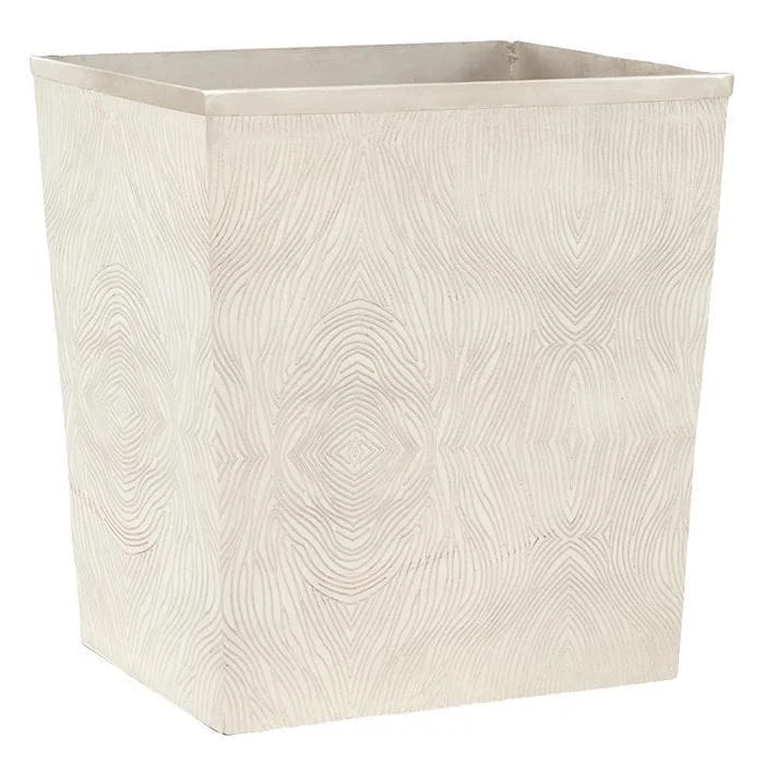 Humbolt Metal Rectangle Waste Basket (Matte Silver)