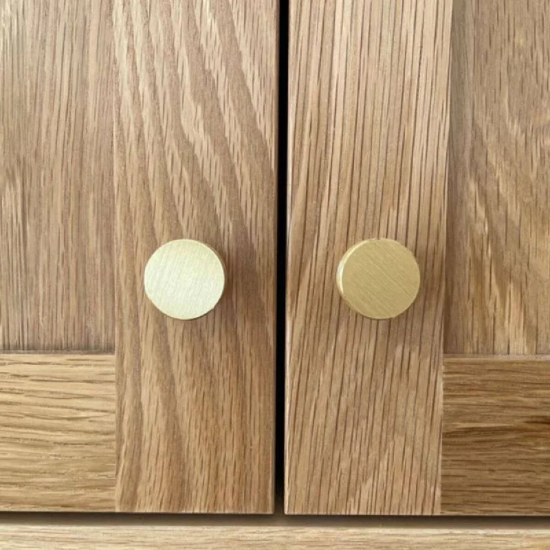 IXIR 1 in. (25 mm) Solid Gold Brushed Round Pull Cabinet Knob