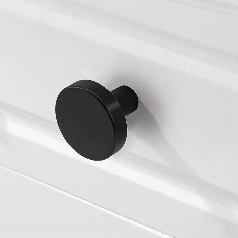 IXIR 1 in. (25 mm) Solid Matte Black Round Pull Cabinet Knob