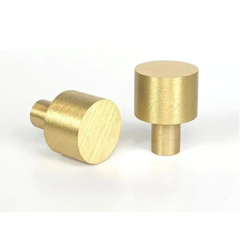 IXIR 13/16 in. (20 mm) Gold Solid Brushed Pull Round Cabinet Knob