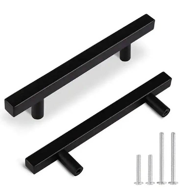 IXIR 5-1/16 in. (128 mm) Black Solid Cabinet Handle Drawer Pull