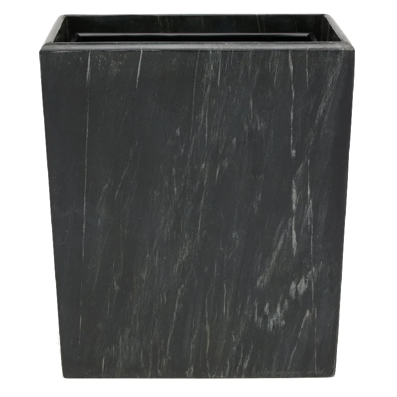 Kavala Black Marble Rectangle Waste Basket