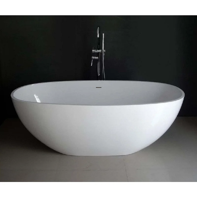 Kingston Brass Contemporary 65-inch Solid Surface Freestanding Oval Bathtub