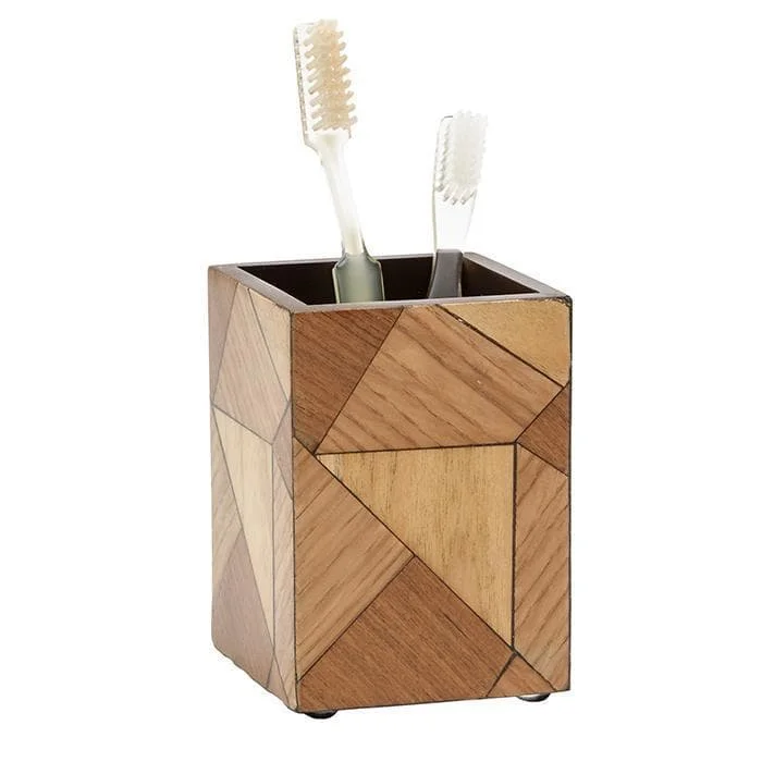 Klim Natural Mosaic Veneer Brush Holder