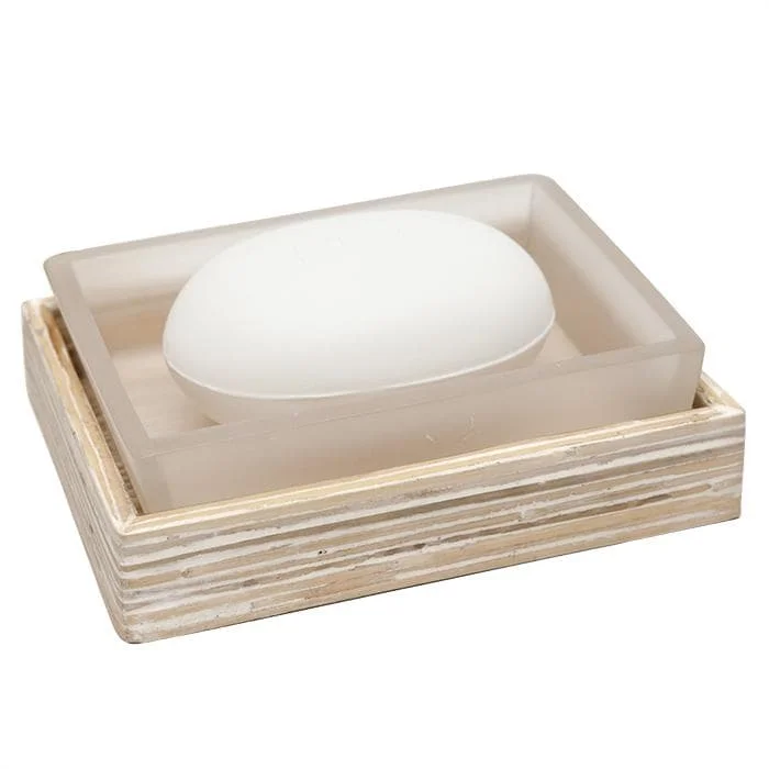 Kona Resin Soap Dish - Bleached Rattan