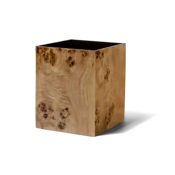 Ladorada Burl Veneer Wastebasket