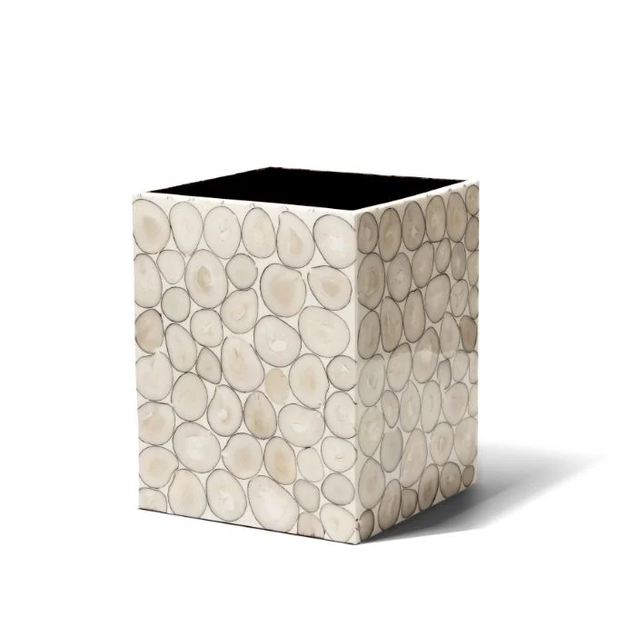 Ladorada Tagua Wood & Palm Ivory Wastebasket