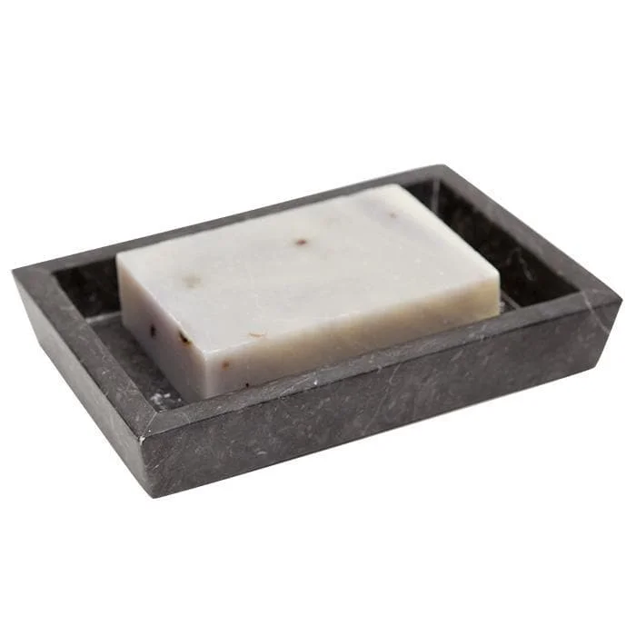 Luxor Black Matte Marble Soap Dish