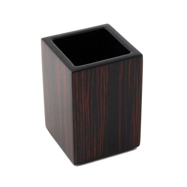 Macassar Ebony Inlay Lacquer Brush Holder