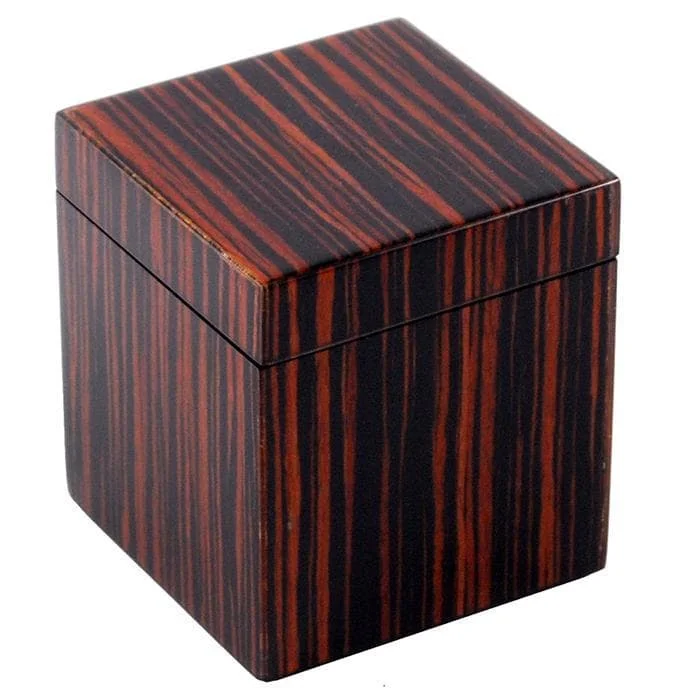 Macassar Ebony Inlay Lacquer Canister