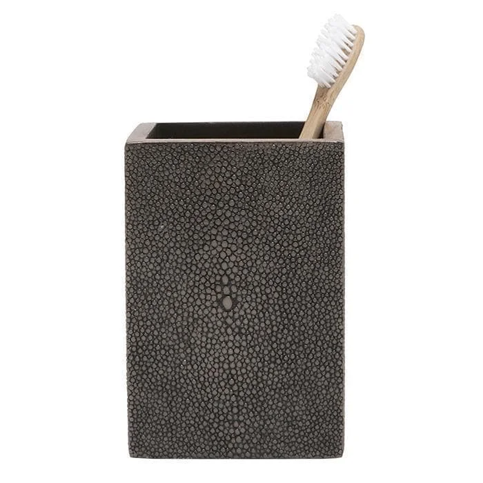 Manchester Faux Shagreen Brush Holder (Cool Gray)