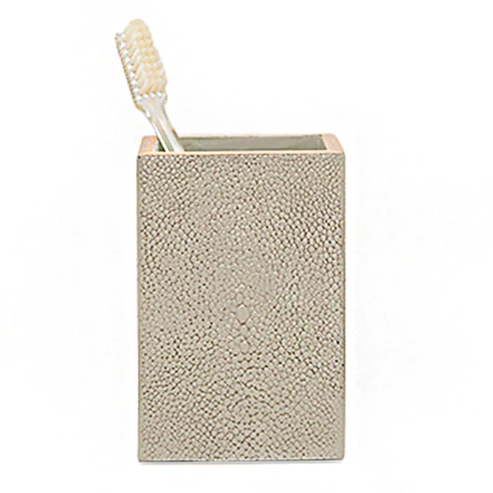 Manchester Faux Shagreen Brush Holder (Ivory)