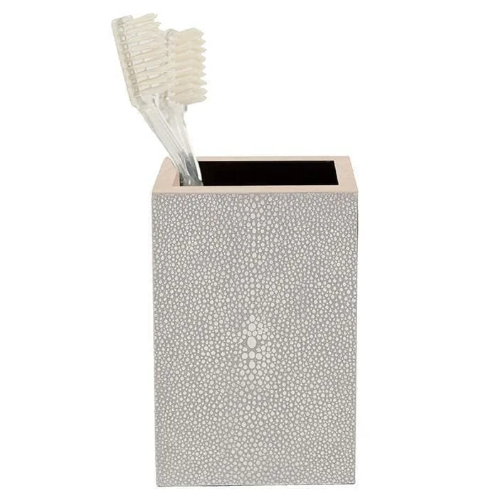 Manchester Faux Shagreen Brush Holder (Sand)