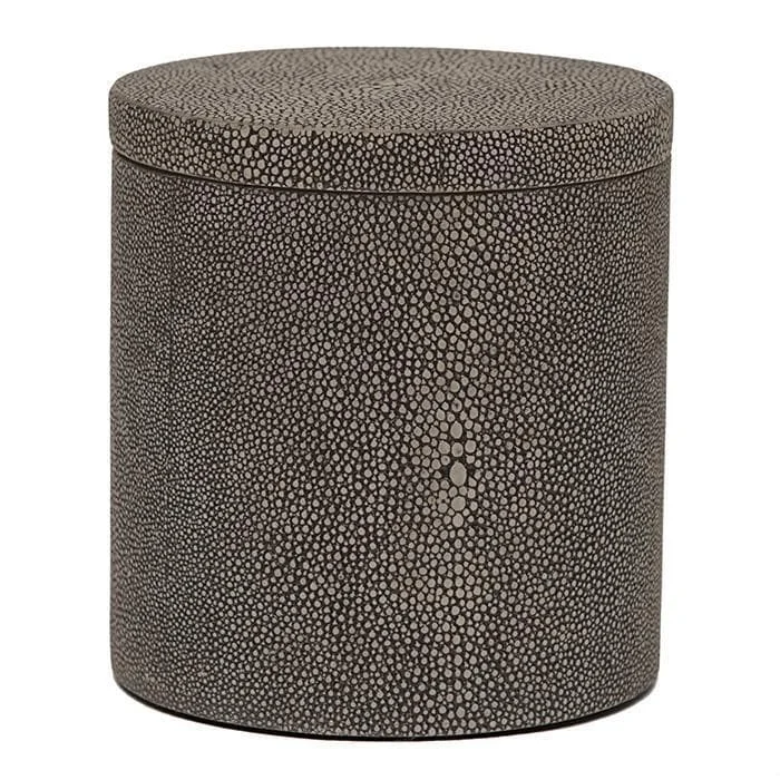 Manchester Faux Shagreen Canister (Dark Mushroom)