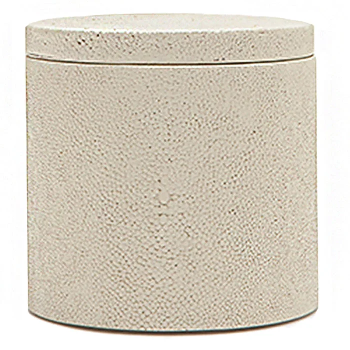 Manchester Faux Shagreen Canister (Ivory)