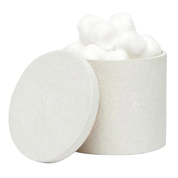 Manchester Faux Shagreen Canister (Snow)