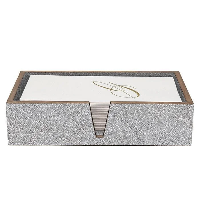 Manchester Faux Shagreen Hand Towel Tray Set/2 (Ash Gray)