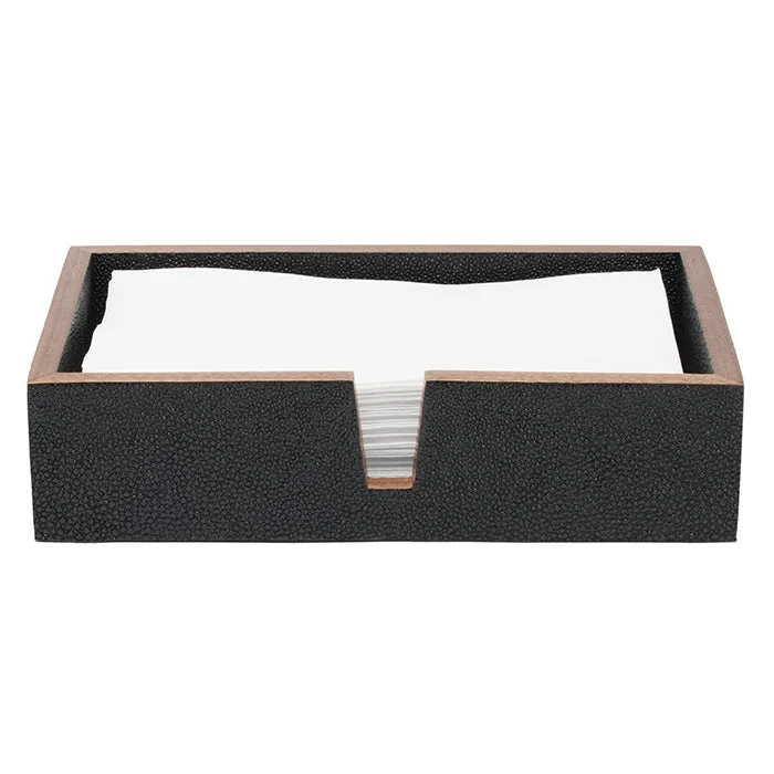 Manchester Faux Shagreen Hand Towel Tray Set/2 (Black)