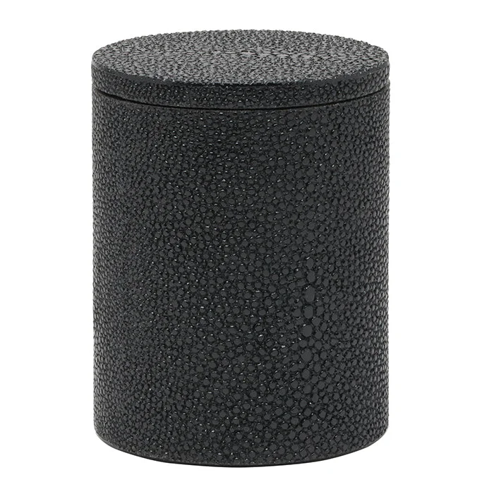 Manchester Faux Shagreen Narrow Canister (Black)