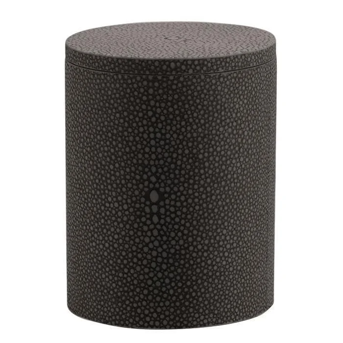 Manchester Faux Shagreen Narrow Canister (Dark Mushroom)