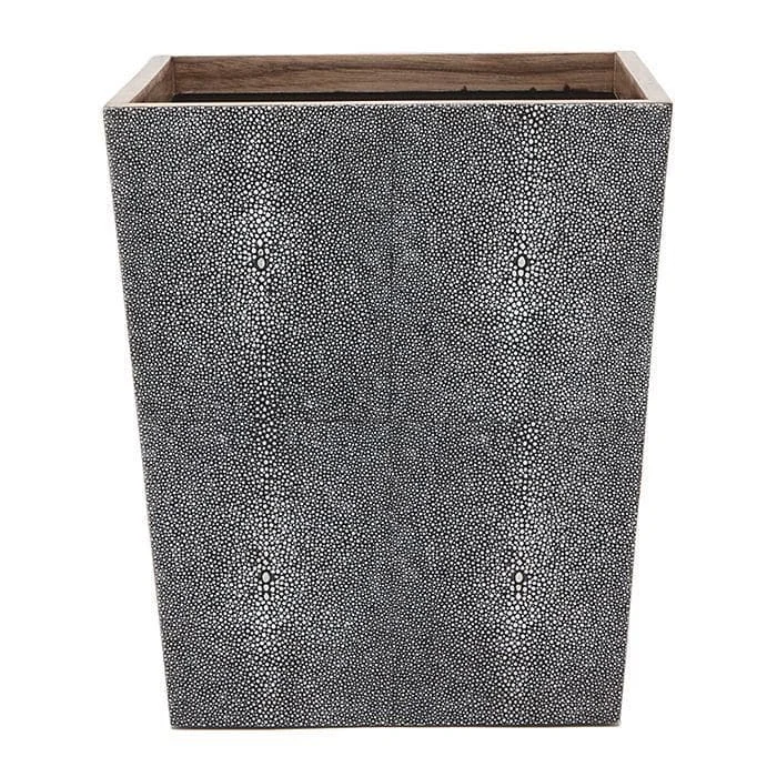 Manchester Faux Shagreen Rectangle Waste Basket (Cool Gray)