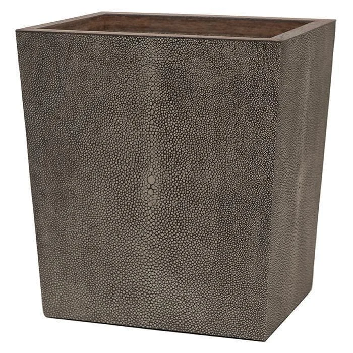 Manchester Faux Shagreen Rectangle Waste Basket (Dark Mushroom)