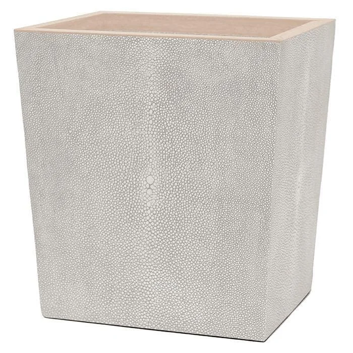 Manchester Faux Shagreen Rectangle Waste Basket (Sand)