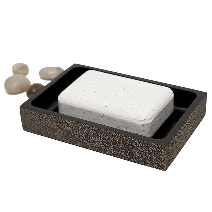 Manchester Faux Shagreen Soap Dish (Dark Mushroom)