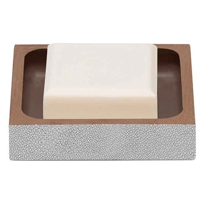 Manchester Faux Shagreen Soap Dish Square (Ash Gray)