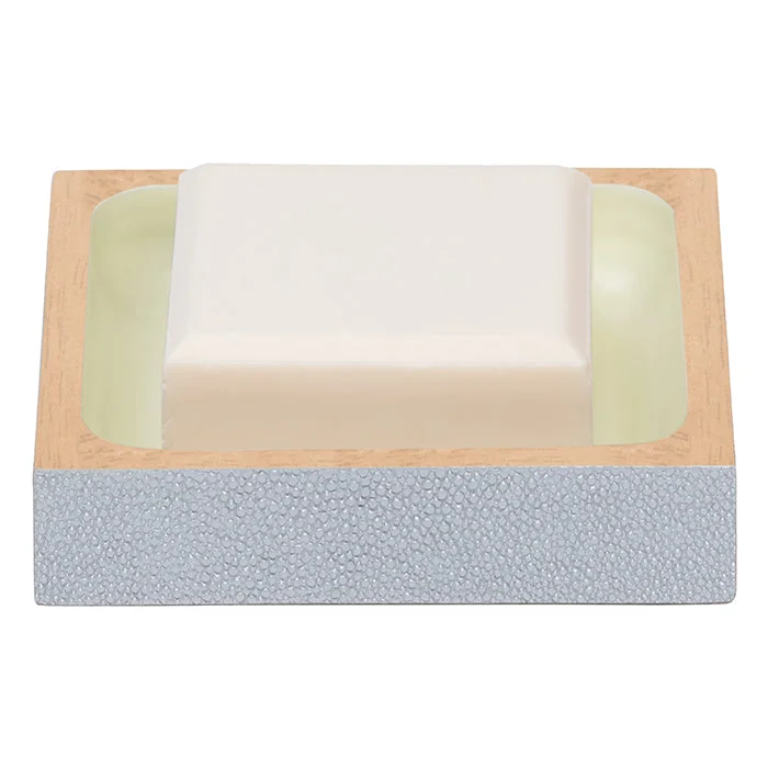 Manchester Faux Shagreen Soap Dish Square (Cloud Gray)