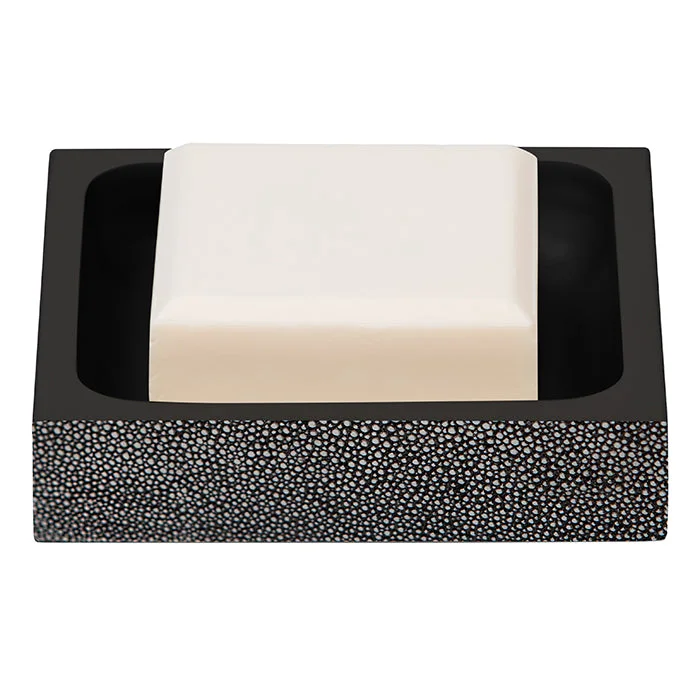 Manchester Faux Shagreen Soap Dish Square (Cool Gray)