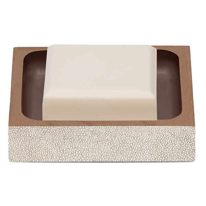 Manchester Faux Shagreen Soap Dish Square (Warm Silver)