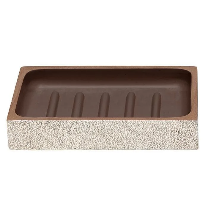 Manchester Faux Shagreen Soap Dish (Warm Silver)