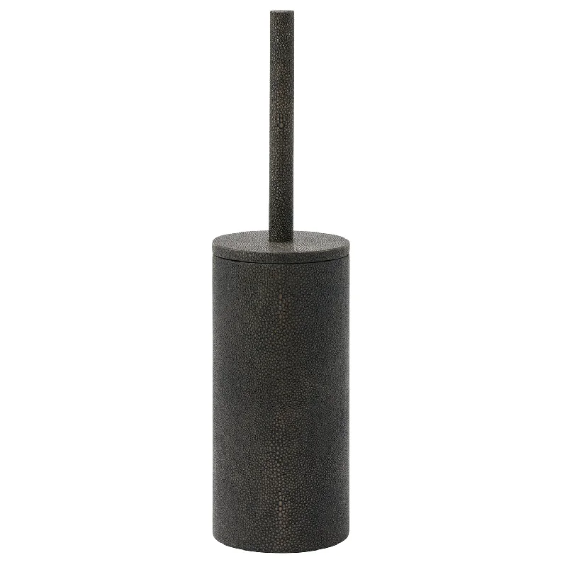 Manchester Faux Shagreen Toilet Brush Holder (Dark Mushroom)