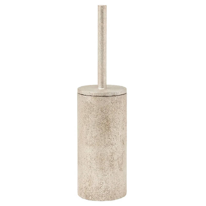 Manchester Faux Shagreen Toilet Brush Holder (Warm Silver)