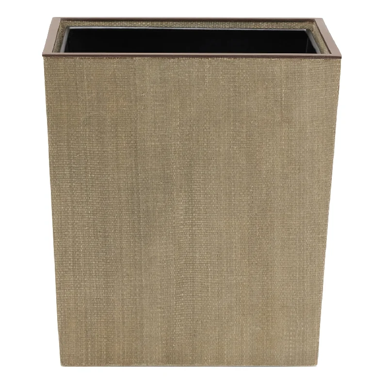 Maranello Abaca Resin Rectangle Wastebasket (Taupe/Brown)