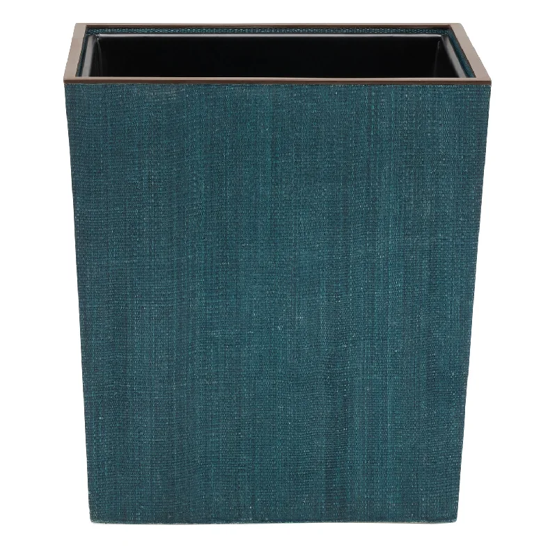 Maranello Abaca Resin Rectangle Wastebasket (Teal/Brown)