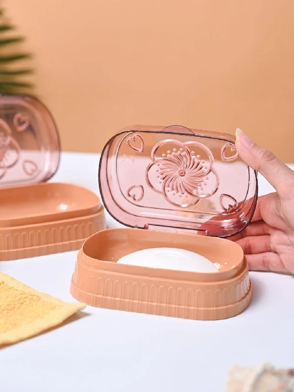 Market99 Plastic Peach & Beige Soap Dish Holders