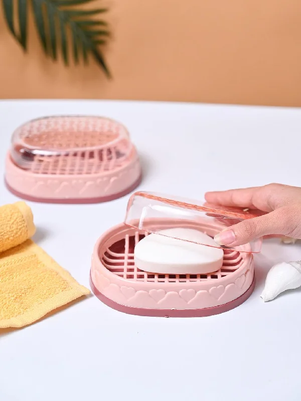 Market99 Plastic Peach Soap Dish - Set Of 2