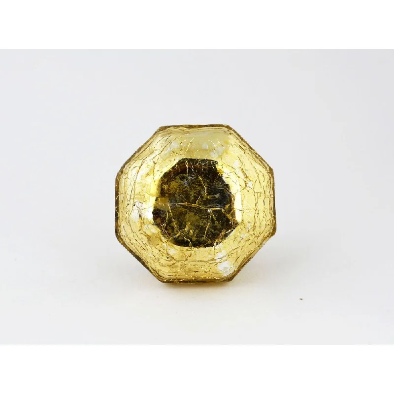 Mercury Gold Crackle Glass Cabinet Knobs Set