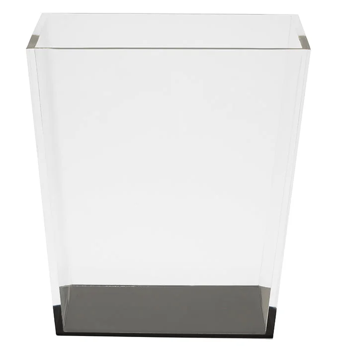 Monette Acrylic Rectangle Waste Basket (Clear/Gray)