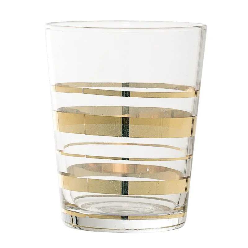 Glass Bathroom Tumbler, gold, H10xD8cm