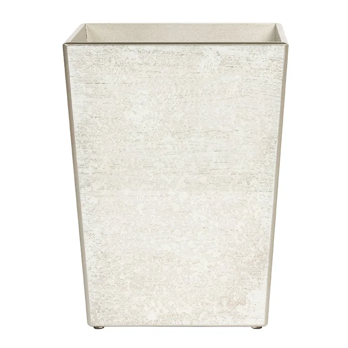 Nora Antiqued Mirror Square Waste Basket