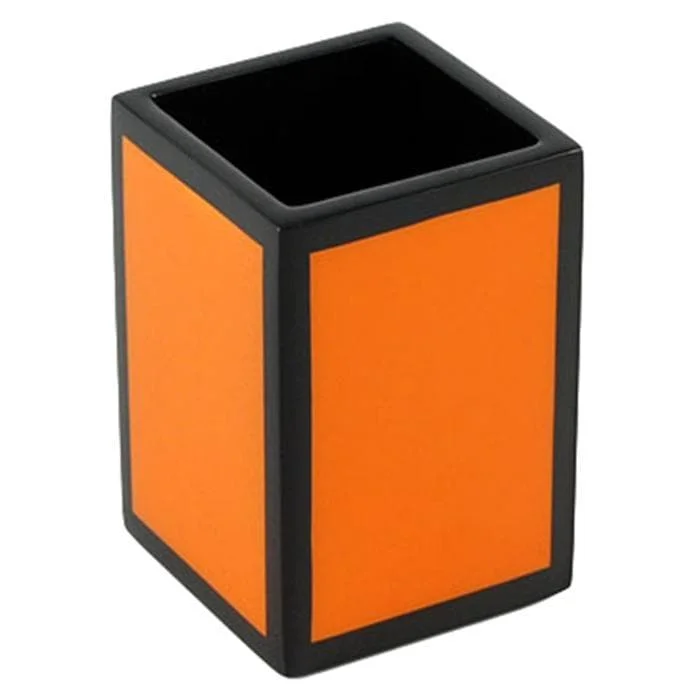 Orange & Black Lacquer Brush Holder