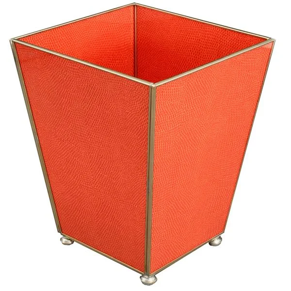 Orange Faux Lizard Waste Bin