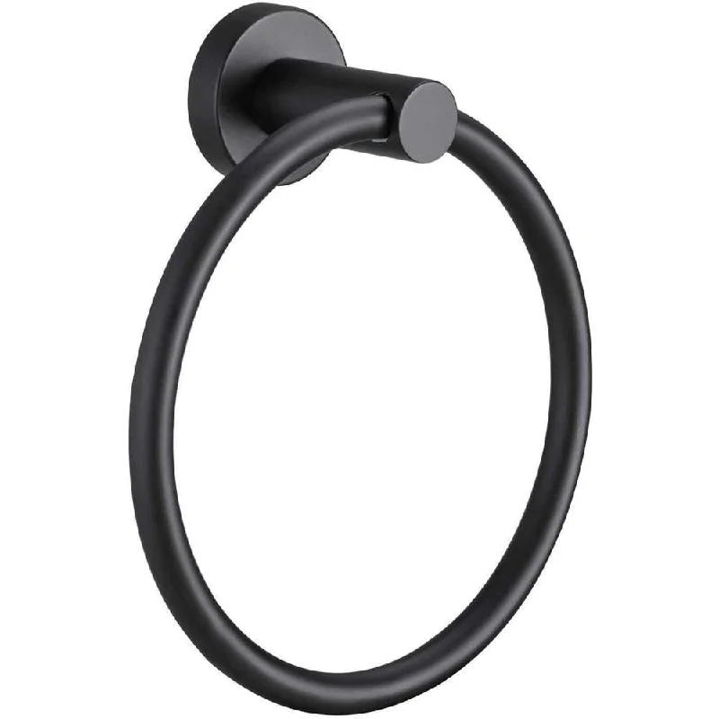 Orin Towel Ring S/S Matt Black Round 180 x 70mm