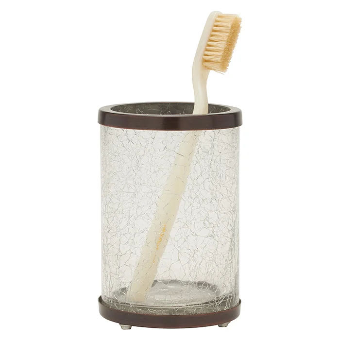 Pomaria Glass/Stainless Steel Brush Holder (Dark Bronze)